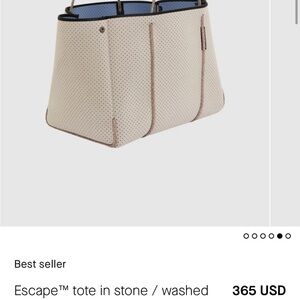 State of Escape designer tote in stone/black